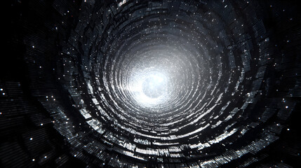 Wall Mural - abstract portal with luminous glow and spiraling structure creating depth and wonder showcasing text