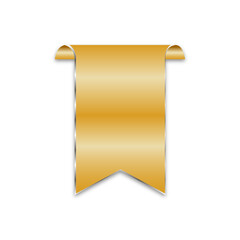 Wall Mural - Gold ribbon template on white background.