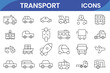 © Quirk Craft Studio - Transport icon set. Containing car, bike, plane, train, bicycle, motorbike, bus and scooter icons. Vector Illustration