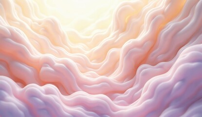 Abstract Wavy Pastel Landscape with Soft Gradient Colors