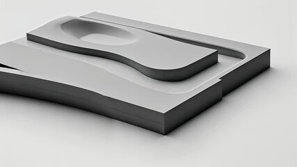 Modern Abstract Gray Forms: An Exploration of Volume, Shape and Minimalist Design