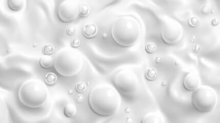 Wall Mural - abstract background of white spheres on a wavy surface.