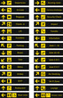© OMG_BU - Airport Sign Set. Airport sign departure arrival travel icon. Vector airport board airline sign gate flight information stock illustration.eps