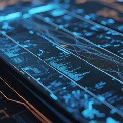 Digital data streams and code technology abstract