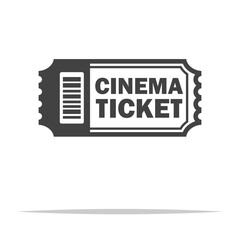 Wall Mural - cinema ticket outline icon transparent vector isolated