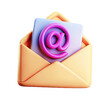 © ribah - 3d render illustration of isolated transparent envelope with @ sign icon