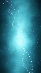 Wall Mural - dna double helix chain on artistic vertical background illustration.
