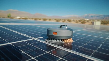 A robot cleaner with brushes on solar panels