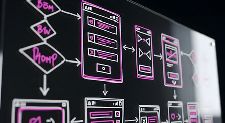 Mobile Application Development Flowchart Illustrating User Interface Design Process