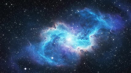 Galaxy exploration through outer space towards glowing milky way galaxy.	
