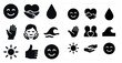 © Влада Яковенко - Emotion and wellness solid icons set – silhouette, heart and smile symbols