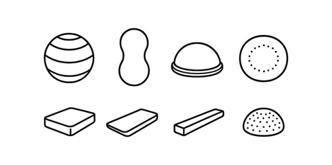 Wall Mural - geometric objects linear icon set. shapes, minimalistic icons line collection