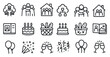 © Влада Яковенко - Family and party outline icons set – celebration, flat, fun elements
