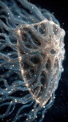 Wall Mural - ethereal abstract waves with illuminated textures in motion