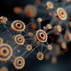 Wall Mural - Abstract Technology Background with Creative Network Connections
