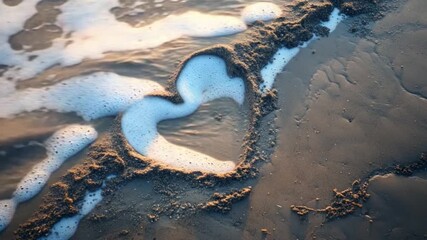 Wall Mural - this video captures serene beach waves lapping at the shore. it evokes relaxation and peace. perfect