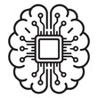 © Rinku - Stylized illustration of a human brain integrated with a central microchip and connecting circuitry representing artificial intelligence