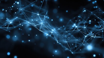 Wall Mural - a visually captivating network of glowing blue connections against a dark background, representing d