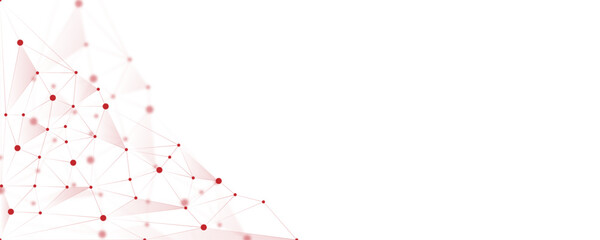 Wall Mural - red white abstract polygon connection mesh digital technology futuristic communication high tech con