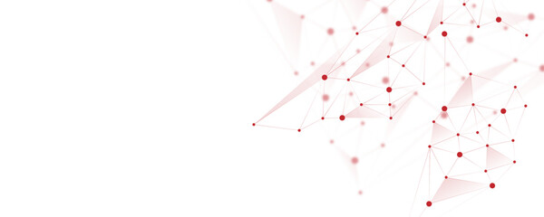 Wall Mural - red white abstract polygon connection mesh digital technology futuristic communication high tech con