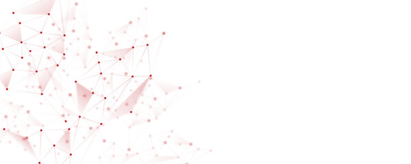 Wall Mural - red white abstract polygon connection mesh digital technology futuristic communication high tech con