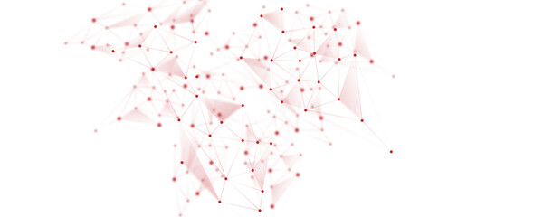 Wall Mural - red white abstract polygon connection mesh digital technology futuristic communication high tech con