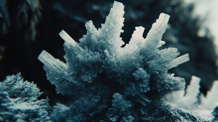 Wall Mural - stunning close-up of intricate ice crystal formation in nature