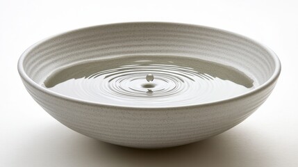 Wall Mural - tranquil water droplet creating ripples in minimalistic bowl