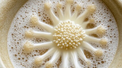 Wall Mural - unique pattern of creamy foam in artistic bowl presentation