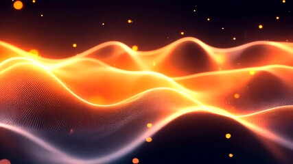 Wall Mural - Dynamic digital wave with sparkling particles, abstract background animation and energy flow