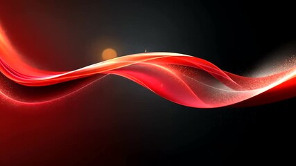Wall Mural - Dynamic Red Wave with Sparkling Particles on Black Background for Abstract Design projects