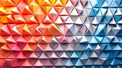 Wall Mural - Dynamic Triangles Abstract Background Animation with Vibrant Color Transitions and Texture