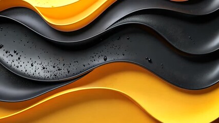 Wall Mural - elegant abstract background with flowing black and gold waves for modern presentations