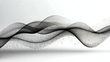 Wall Mural - Elegant abstract particle wave animation on a white background for creative projects