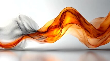 Wall Mural - Elegant abstract wave background with dynamic orange and gray flowing shapes design