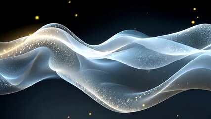 Wall Mural - Elegant Abstract Wave Background with Flowing Light Particles and Subtle Motion for creative projects