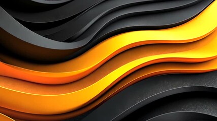 Wall Mural - Elegant Black and Gold Abstract Background with Wavy Lines and Subtle Textures