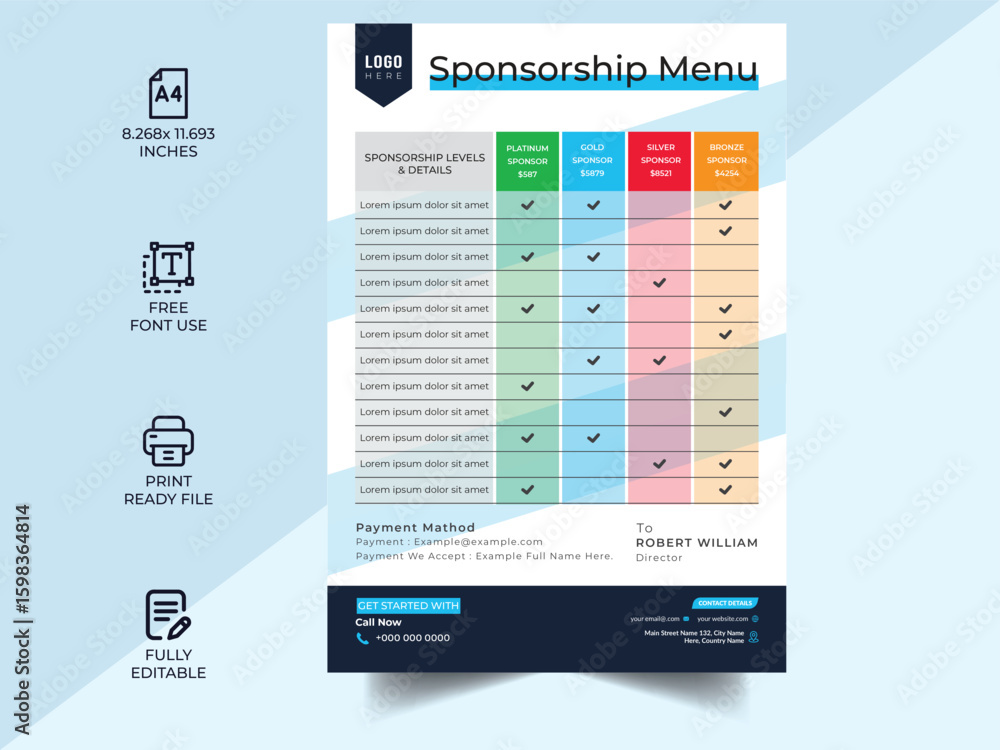 Technical Data Sheet layout template. Product Catalogue & modern Event ...