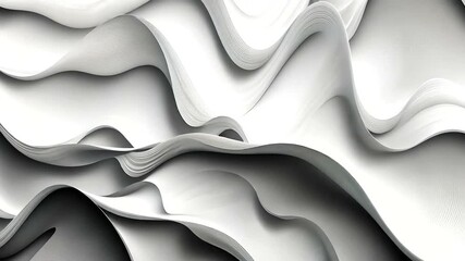 Wall Mural - elegant flowing monochrome waves background with subtle light and shadow effects in a modern design