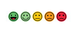 © SnapSpark Studios - Five Circle Smiley Faces Expressing Range of Emotions