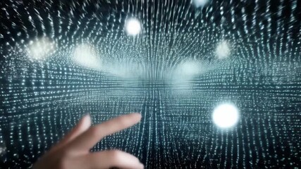 Digital Innovation: Hand Interacting With Glowing Network, Connecting Ideas