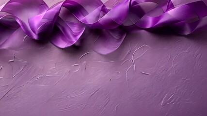 Wall Mural - Elegant Purple Ribbon on Textured Background for Festive and Decorative Designs
