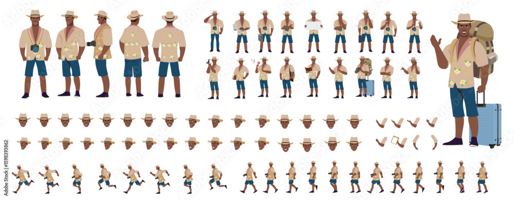 Traveler character model sheet, Character poses, expressions, Walk ...