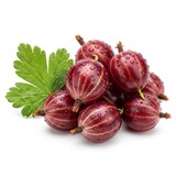 Pile of fresh gooseberries isolated on white background