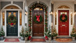 © Jawad Noor - Christmas door decorations festive holiday wreaths garland trees front porch home decor ideas inspiration