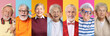 © New Africa - Senior men and women on different colors backgrounds, collage of portraits