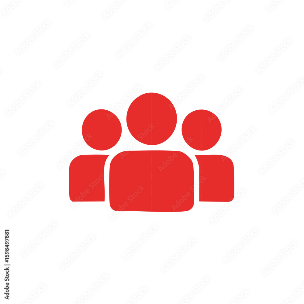 Red Team Icon Vector Graphic, Group Collaboration, Social Connection ...
