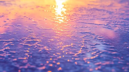 Wall Mural - kaleidoscopic sunset colors reflecting on vast, flat salt field with tiny ripples