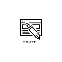 web design and development icon with pencil and browser window
