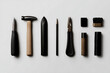 © SuzeO - workplace diversity, flat lay display of modern office and construction tools, in celebration of diverse forms of labor
